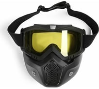 Разборные очки-маска для езды на мототехнике СИМАЛЕНД черные, стекло желтое, 3734836