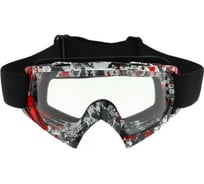 Очки-маска для езды на мототехнике СИМАЛЕНД ОМ-21, стекло прозрачное, красные/черные 5865032