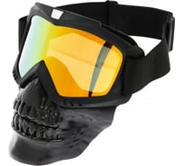 Разборные очки-маска для езды на мототехнике СИМАЛЕНД, визор оранжевый, черные 5350968