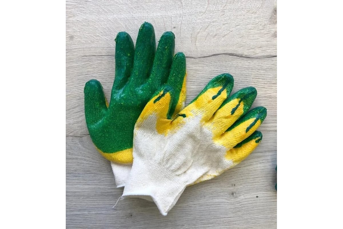 Рабочие перчатки PACK INNOVATION ХБ, с двойным латексным обливом, 13 ...