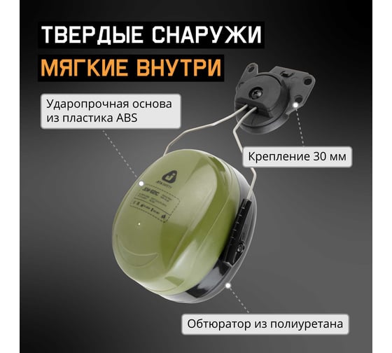 Противошумные наушники с разъемом на каску Jeta Safety Clamor Max 32 дБ оливковый JEM-621C