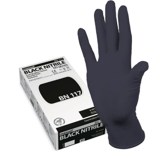 Нитриловые перчатки MANUAL BN117 100 шт, р. XL CТ0000002500