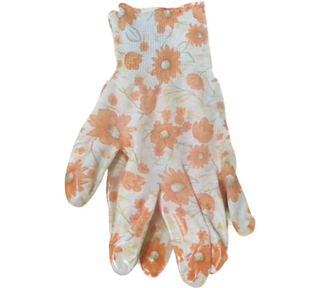 Садовые перчатки СПЕЦ Garden Flowers полиэстер, с прозрачным нитриловым покрытием, р. L/9 GF-PN-05L