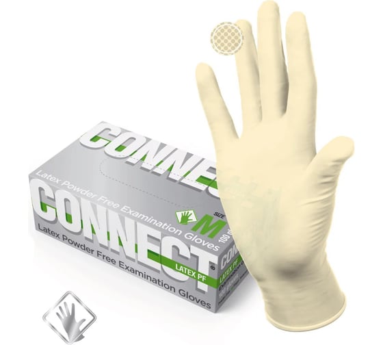 Латексные перчатки CONNECT 100 шт., р. S CТ0000004272