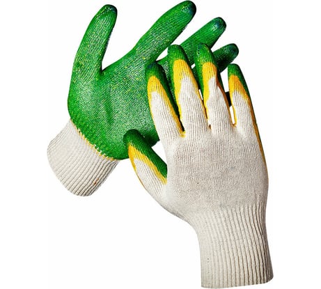 Перчатки с двойным латексным обливом DINFIX ЛЮКС 13 класс, зеленые, 300шт 00-00002777