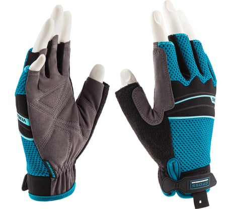 Перчатки комбинированные облегченные с открытыми пальцами (M) GROSS 90315