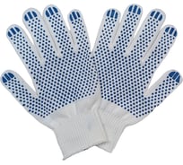 Трикотажные нейлоновые перчатки с ПВХ ПРОМПЕРЧАТКИ белые, 200 пар ПП-31000/200