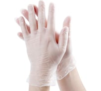 Одноразовые виниловые неопудренные перчатки ООО Комус прозрачные, размер M, 50 пар 1441504