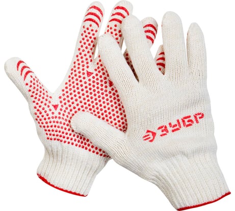 Перчатки трикотажные с защитой от скольжения (7 класс; размер S-M) "МАСТЕР" ЗУБР 11456-S