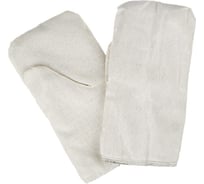 Рабочие хлопковые утепленные рукавицы с ПВХ наладонником ООО Комус белые, 240 г/кв.м, 5 пар 1193946