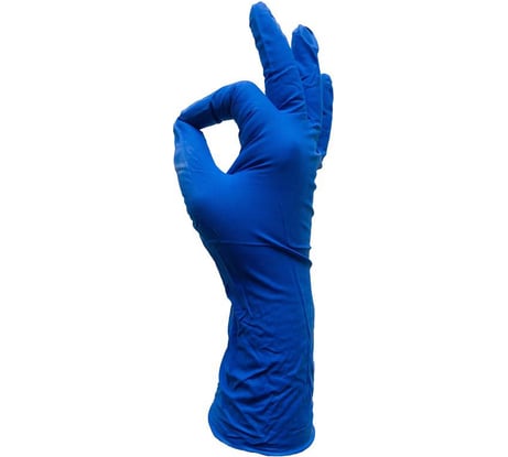 Одноразовые латексные неопудренные перчатки ООО Комус синие, р. M, 50 шт., 25 пар 1550457