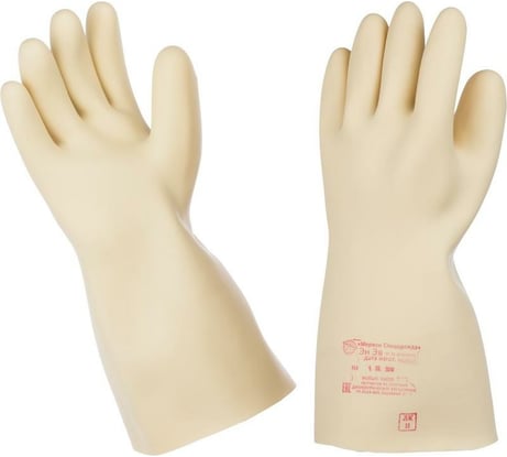 Диэлектрические латексные бесшовные перчатки ООО Комус класс защиты 0, размер 4, 1 пара 1382854
