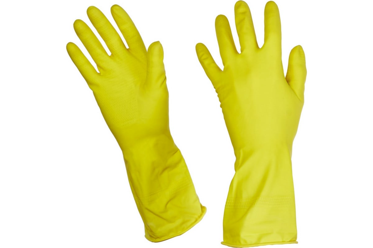 Латексные перчатки с хлопковым напылением Luscan желтые, р. 9/L 833923 ...