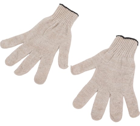 Трикотажные перчатки КОРДЛЕНД хлопок, 3-х нитка, белые, 10-й класс, M, 20-22 гр, без покрытия PER-00025