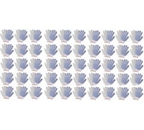 Трикотажные перчатки КОРДЛЕНД хлопок, 3-х нитка, белые, 50 пар, 10-й класс, M, 23-25 гр, ПВХ точка PER-00026.50