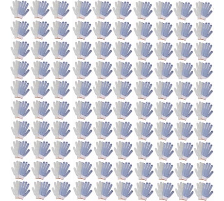 Трикотажные перчатки КОРДЛЕНД хлопок, 3-х нитка, белые, 500 пар, 10-й класс, M, 23-25 гр, ПВХ точка PER-00026.500