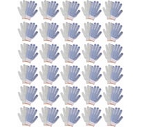 Трикотажные перчатки КОРДЛЕНД хлопок, 4-х нитка, белые, 30 пар, 10-й класс, M, 30-40 г, ПВХ точка PER-00028.30