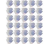 Трикотажные перчатки КОРДЛЕНД хлопок, 5-ти нитка, белые, 30 пар, 10-й класс, M, 45-47 гр, ПВХ точка PER-00032.30