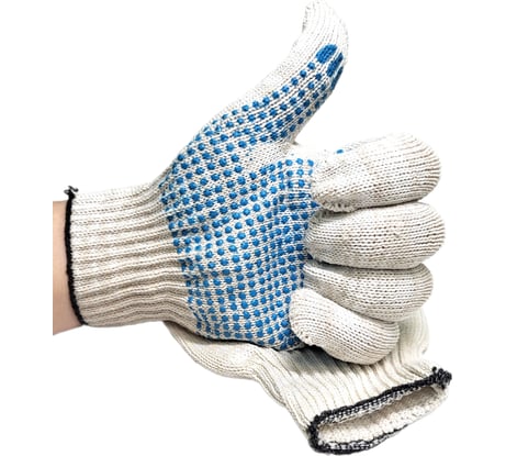 Перчатки R2R х/б 10 класс, 5 нитей, с ПВХ 300 пар 7010-0510