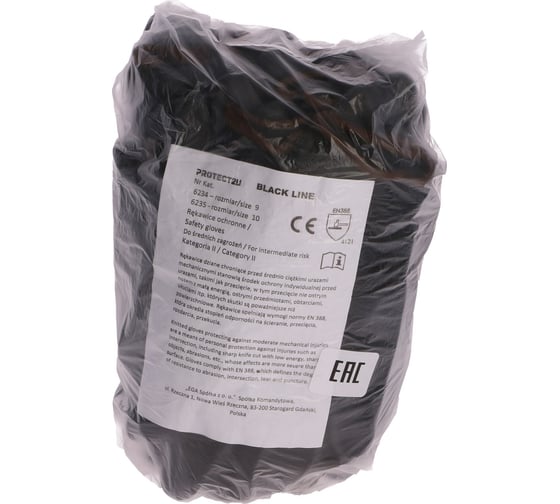 Перчатки с полиуретановым покрытием PROTECT2U BLACK LINE размер XL/10 6235