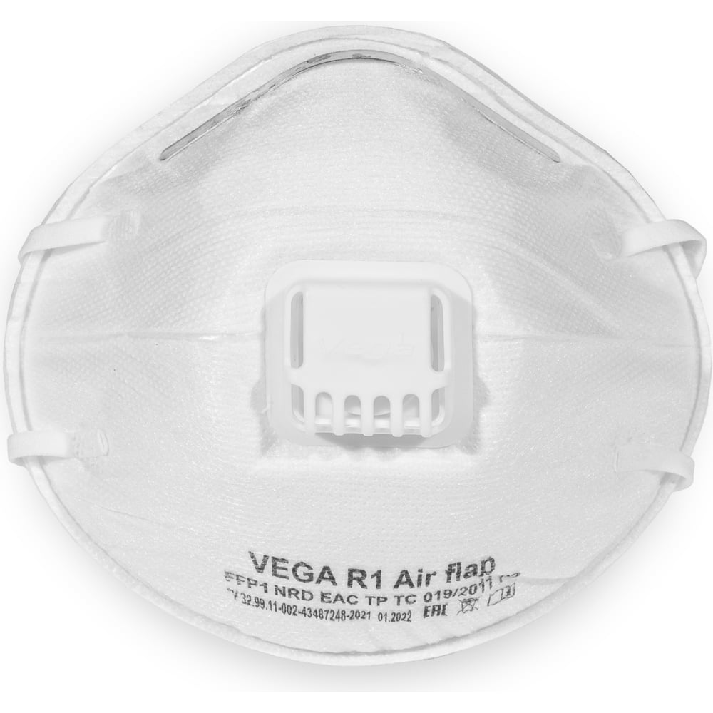 Респиратор с клапаном Фабрика Вега Спец Vega R1 Аir Flap FFP1, 10 шт  1671236 - выгодная цена, отзывы, характеристики, фото - купить в Москве и РФ