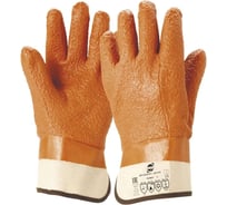 Трикотажные перчатки ARCTICUS джерси, х/б, с ПВХ, оранжевые, НМС рельефное покрытие, р.10 2603 STW-101
