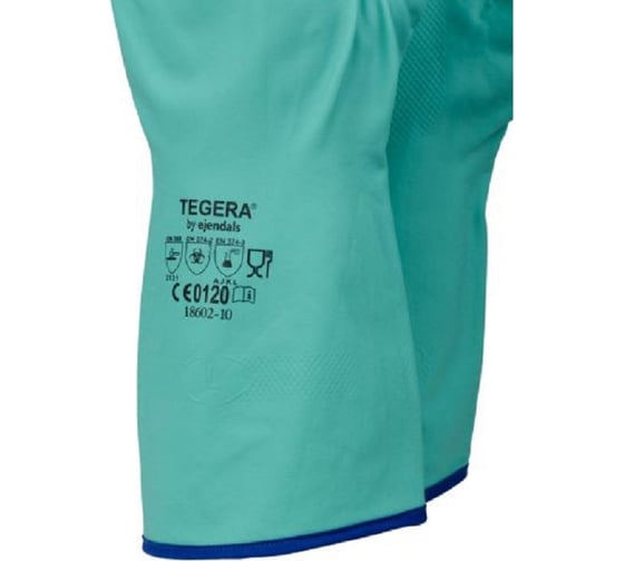 Противохимические перчатки TEGERA 18602, нитрил, нейлон, размер 10 18602-10