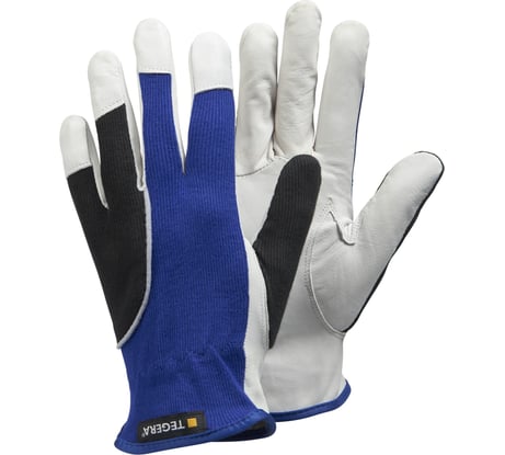 Перчатки TEGERA 12, лицевая козья кожа, хлопок, усиление кончиков пальцев, р. 10 12-10