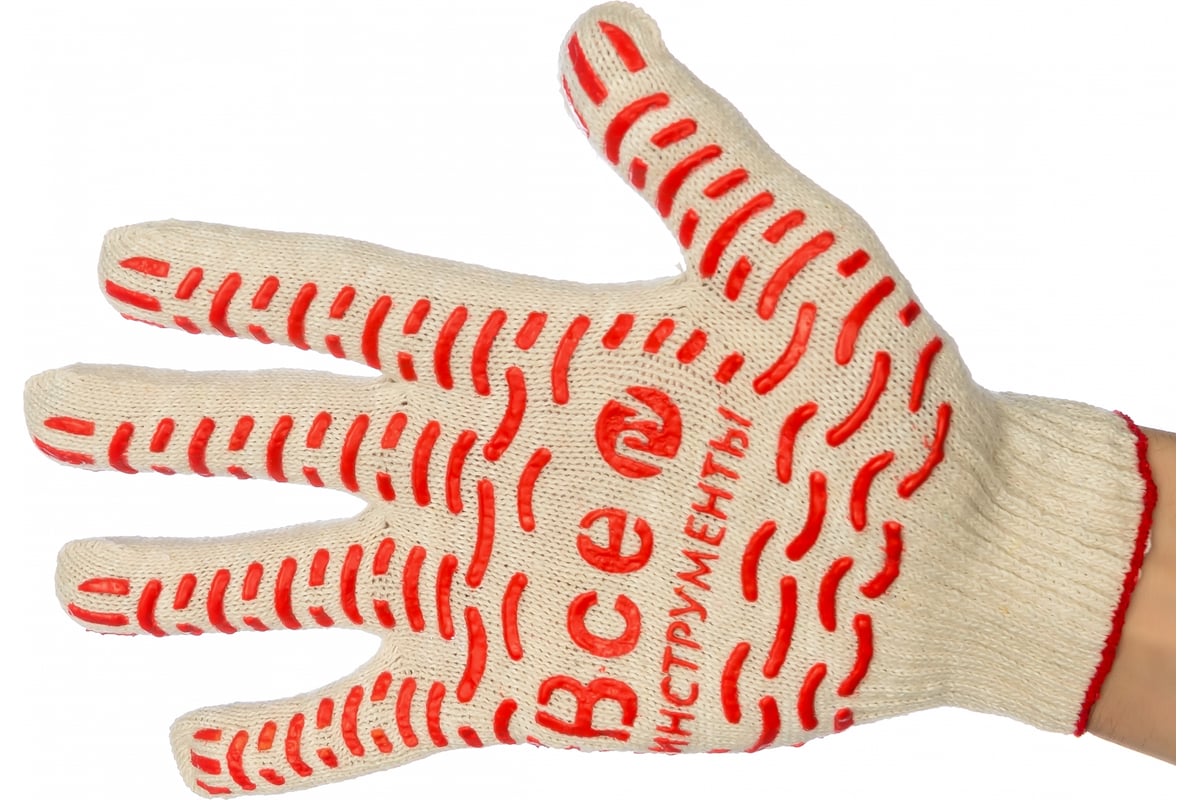 Перчатки трикотажные с логотипом ВсеИнструменты (10 класс; 5 пар .