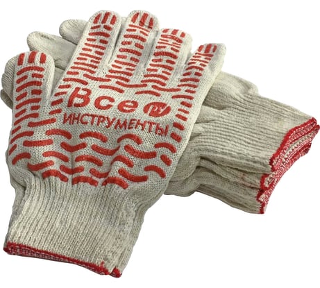 Перчатки трикотажные с логотипом ВсеИнструменты (10 класс; 5 пар) Стандарт