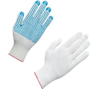 Перчатка СВС х/б, с ПВХ, белая 116, 10 класс, 24 см, 10 пар 7104
