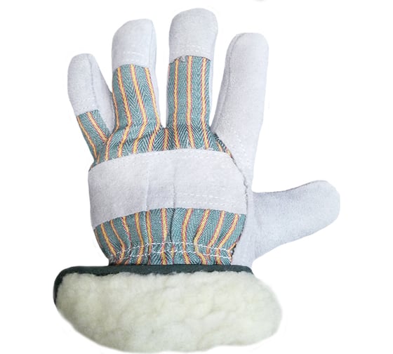 Зимние комбинированные перчатки Arcticus из спилка КРС, серые, р.10, 10 пар 2302 W-1010