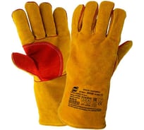 Спилковые краги Arcticus КРС жел.АB кл.,уси.лад.и бол.пал. крас.спилк,, флис.,Kevlar,р.11, 12 пар. арт. 200540-1112