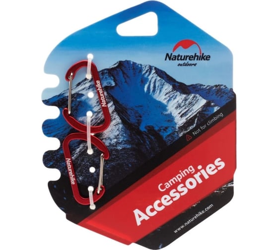 D-образный карабин Naturehike NH15A004-H мини, 4 см, темно-красный 6927595717332