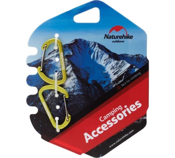 D-образный карабин Naturehike NH15A004-H мини, 4 см, зеленый 6927595717325
