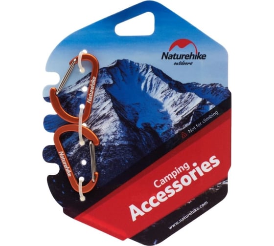 D-образный карабин Naturehike NH15A004-H мини, 4 см, оранжевый 6927595717301
