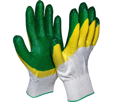 Трикотажные перчатки с двойным латексным покрытием ООО Компания САБ Люкс, глубокий облив, 13 класс, 200 пар ПЕР13.06