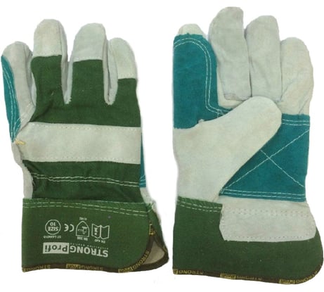 Спилковые комбинированные перчатки STRONGPROFI ST-LG0610