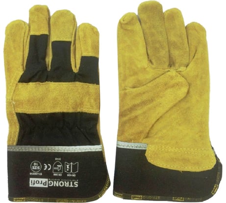 Спилковые комбинированные перчатки STRONGPROFI ST-LG0210