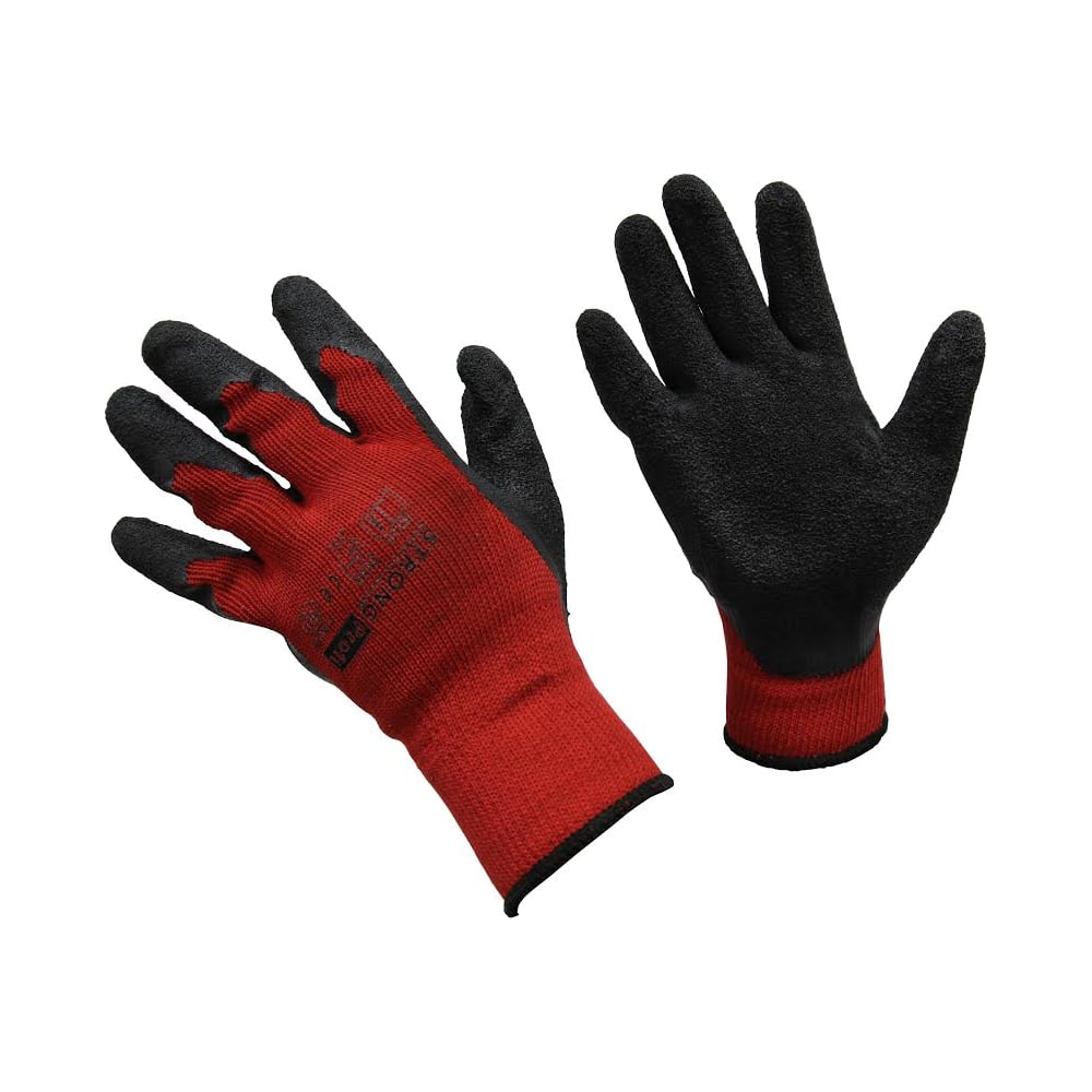 Текстильные перчатки с черным латексным покрытием ладони STRONGPROFI ST ...