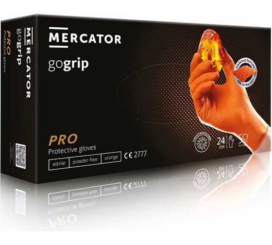 Профессиональные нитриловые перчатки gogrip, оранжевые, размер XL, 25 пар RP30025005_0001 1