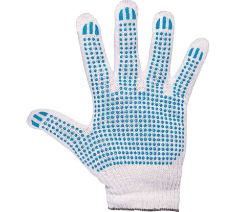 Перчатки Dollex х/б с ПВХ, 4 нити, 10 класс, р. XL, белые, 500 пар 500PVX-4W