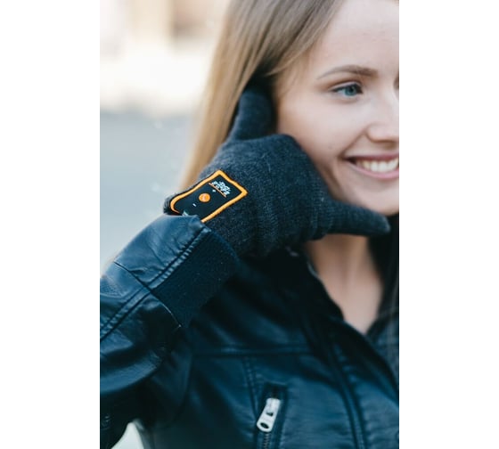 Сенсорные перчатки с гарнитурой Bluetooth р. M серые Dress Cote TALKERS 1-8-014