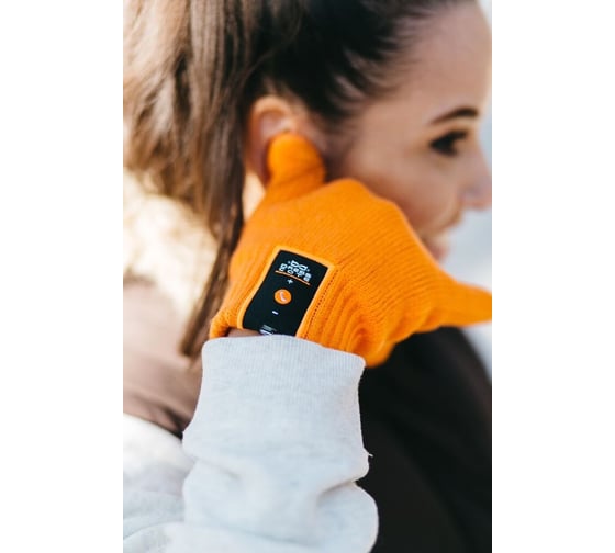 Сенсорные перчатки с гарнитурой Bluetooth р. S оранжевые Dress Cote TALKERS 1-8-012