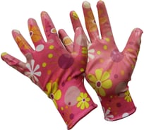 Садовые перчатки СПЕЦ Garden Flowers с прозрачным нитриловым покрытием 8 р-р. GF-PN148