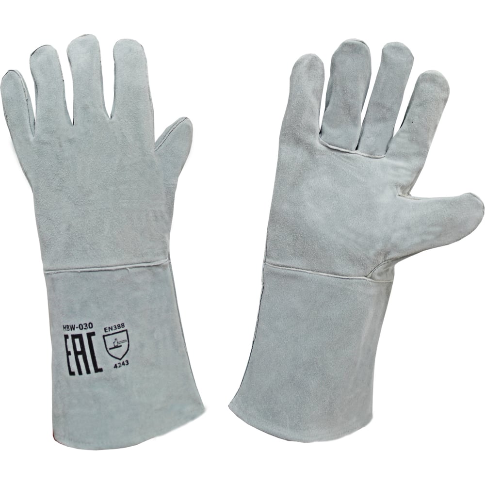 Краги сварщика Optima спилковые, серые, пятипалые HBW-030 &HBW-030_0 ...