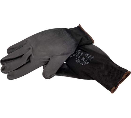 Нейлоновые перчатки с полиуретановым покрытием S.GLOVES TAXO черные, 11 размер 31614-11
