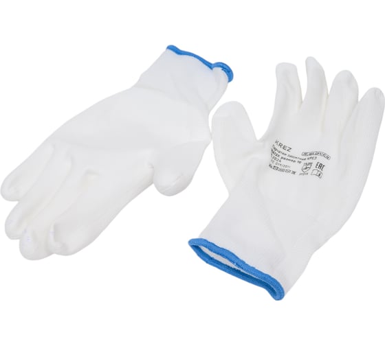 Нейлоновые перчатки с полиуретановым покрытием S.GLOVES KREZ белые, 10 размер 31613-10