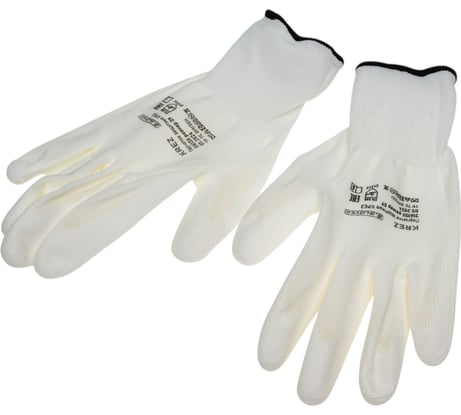 Нейлоновые перчатки с полиуретановым покрытием S.GLOVES KREZ белые, 09 размер 31613-09