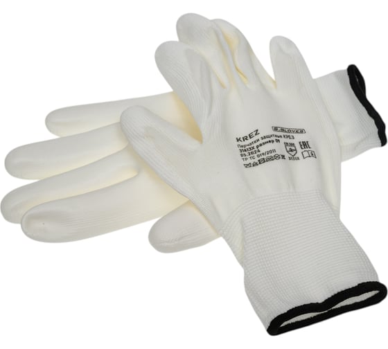 Нейлоновые перчатки с полиуретановым покрытием S.GLOVES KREZ белые, 09 размер 31613-09